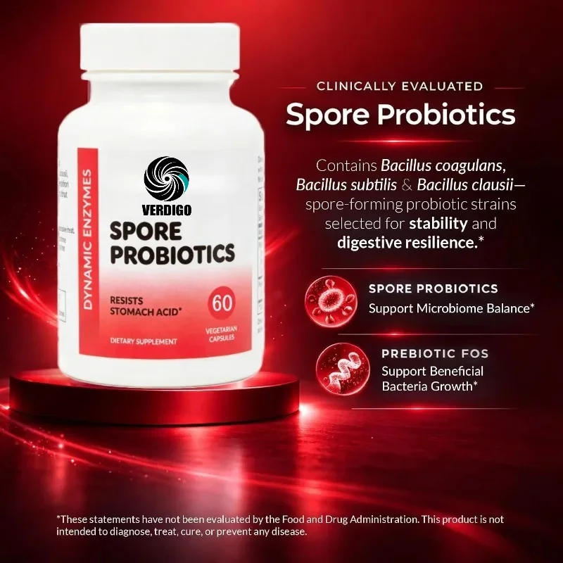 Probiotics+Prebiotics FOS 5 Billion CFU Per Capsule for Intestinal and Microbial Health 60 Capsules