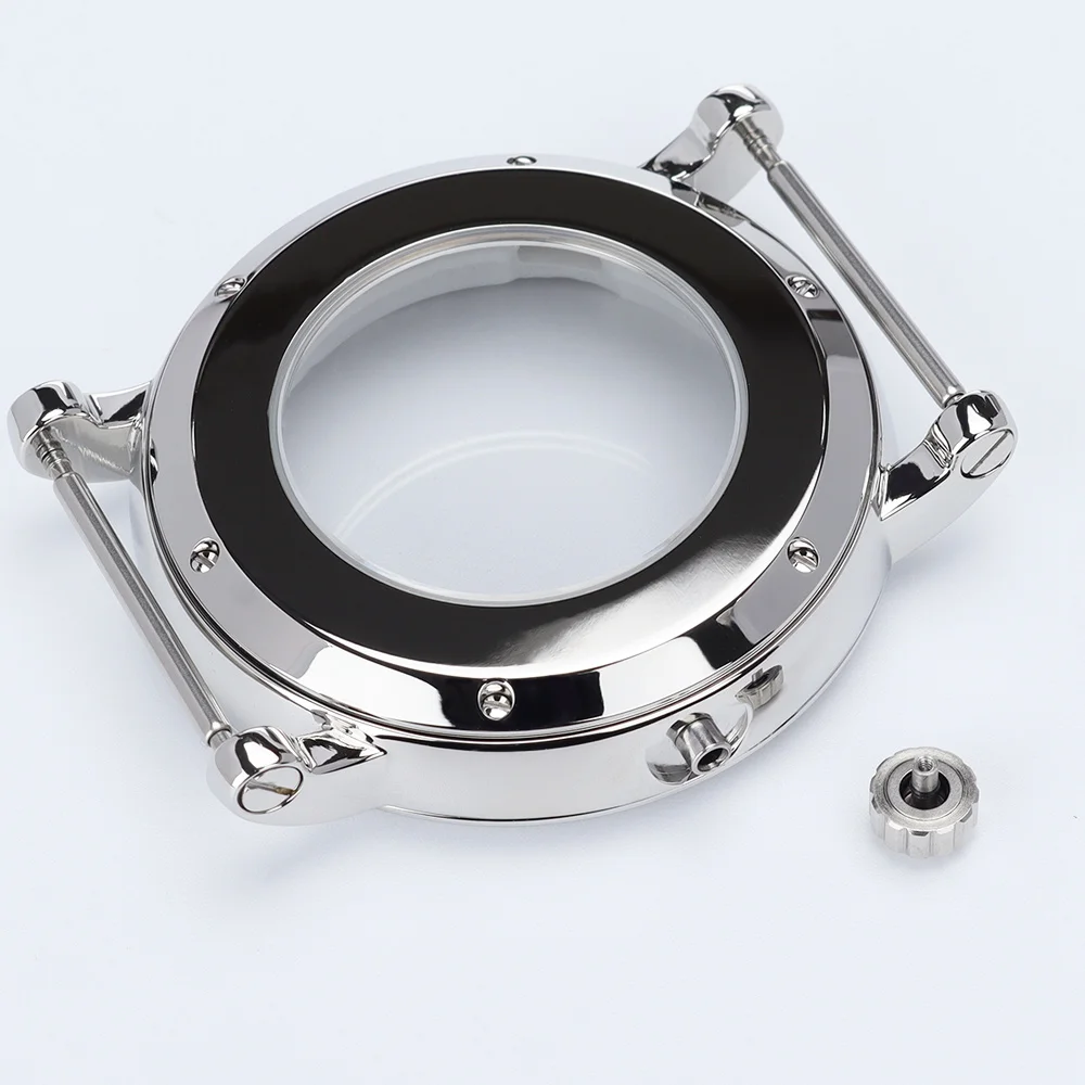44mm Polished watch case nh35a Watches Accessories for Seiko mod case nh35 nh36 nh34 nh38 4r nh72 Automatic Movement 34.5mm Dial - view 6