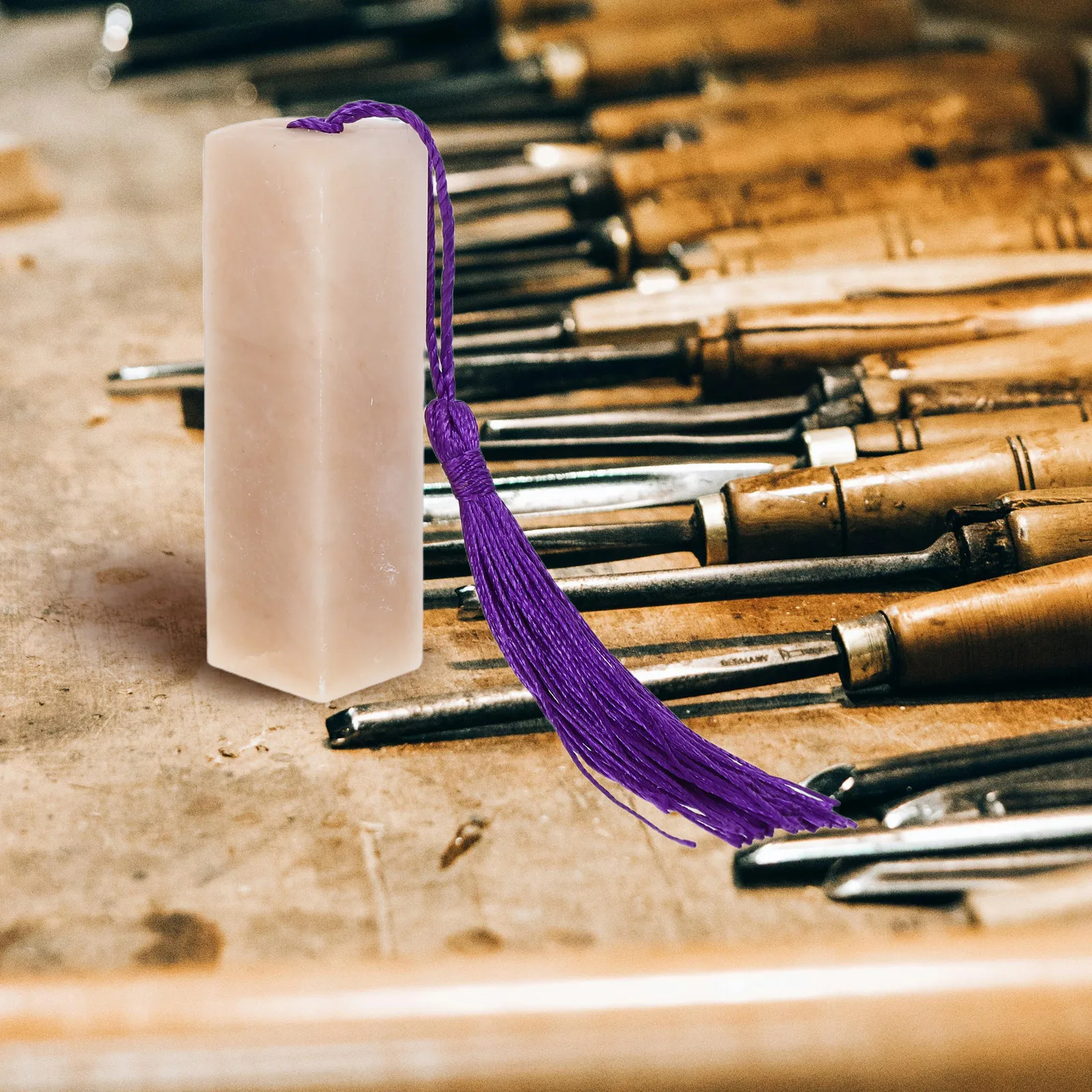 แสตมป์ศิลปะจีน ตราประทับหินแกะสลักเปล่าพร้อมพู่ สำหรับผู้เริ่มต้นเรียนการประดิษฐ์ตัวอักษรและภาพวาด