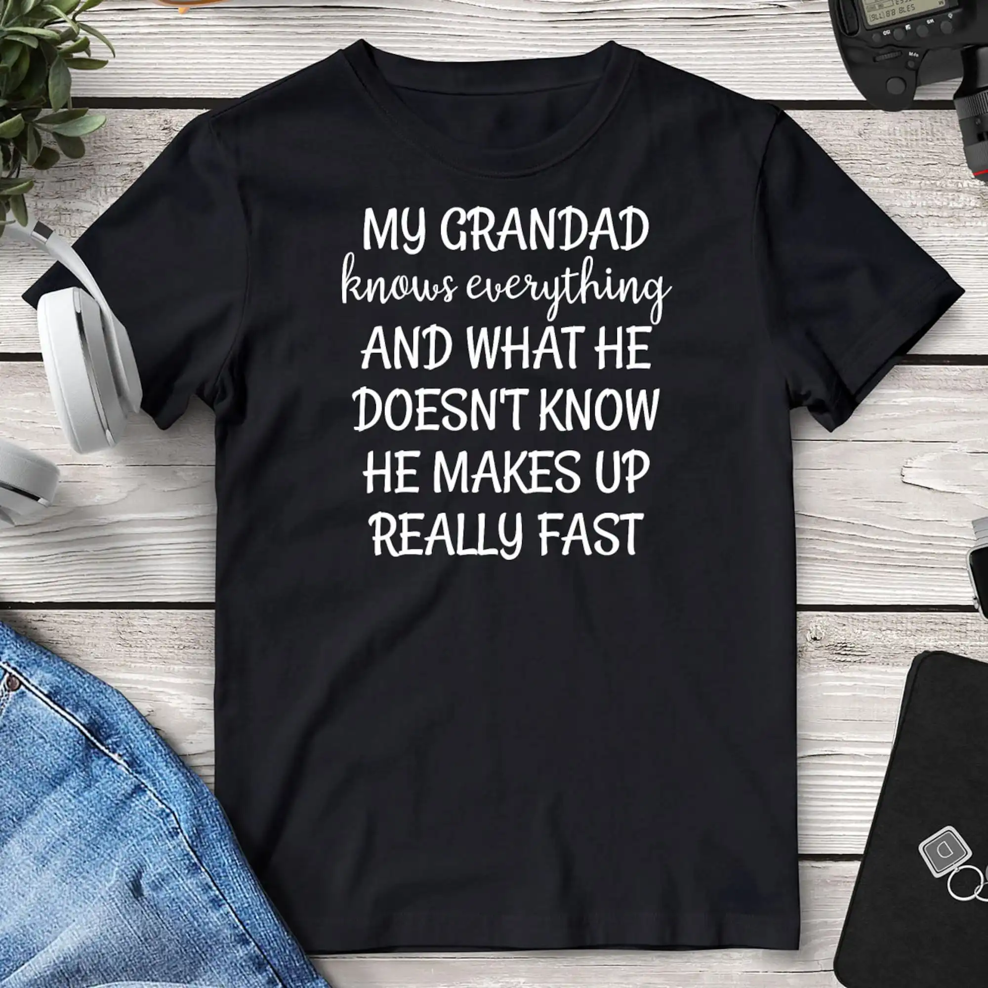 Grandad T Shirt S From Granddaughter Funny Grandpa Knows Everything For Granddad Christmas