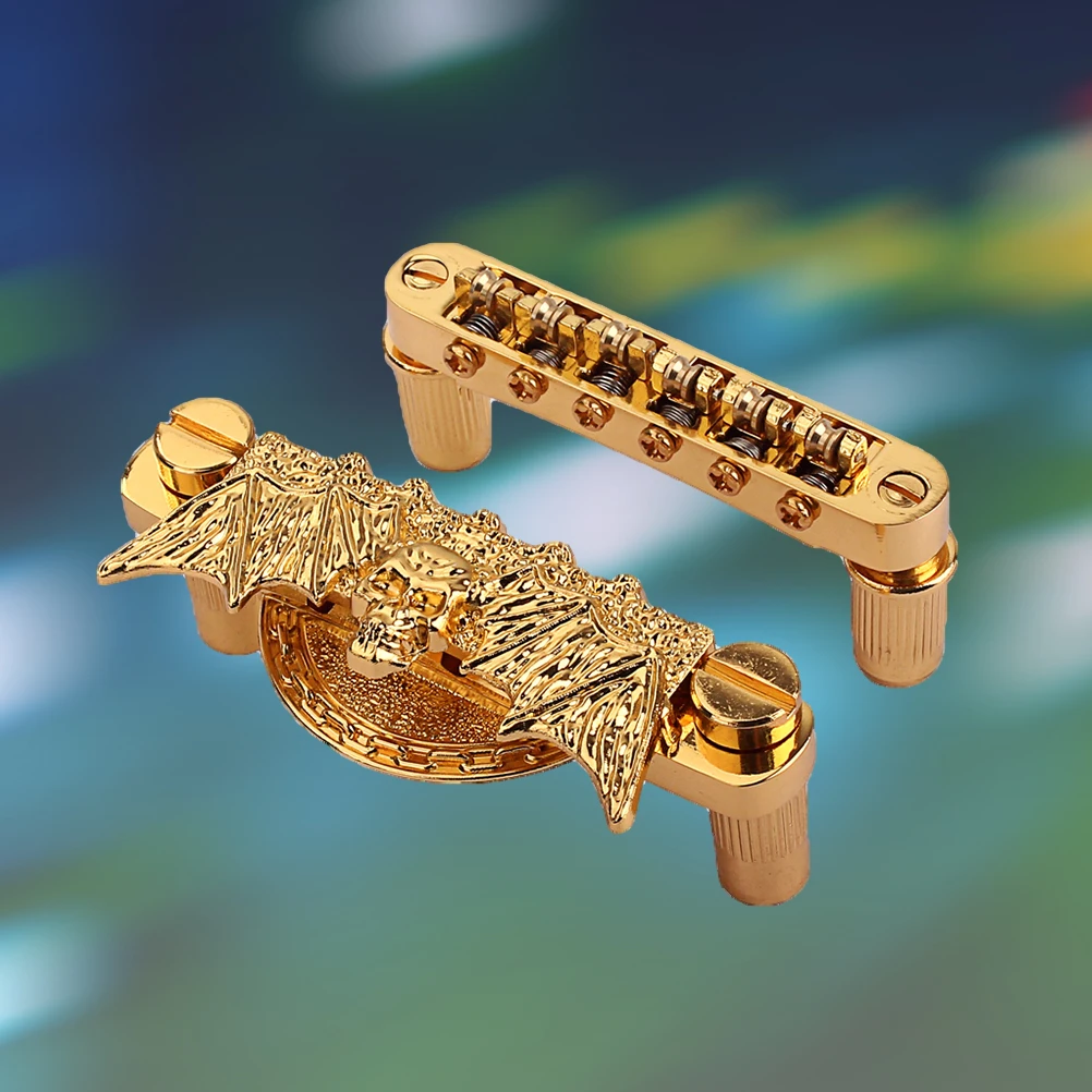 

Bridge Set Style Guitar Acoustic Saddle Bridges and Saddles Accessories Block Gold Tailpiece