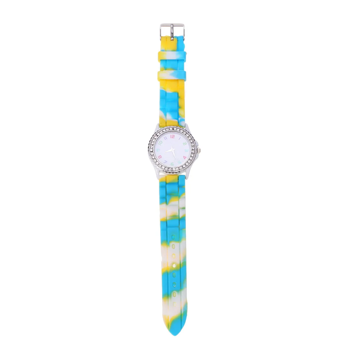 

Fashion Women Watch Premium Stainless Steel Alloy Silicone Camo Design Comfortable Daily Wear Christmas Birthday Gift