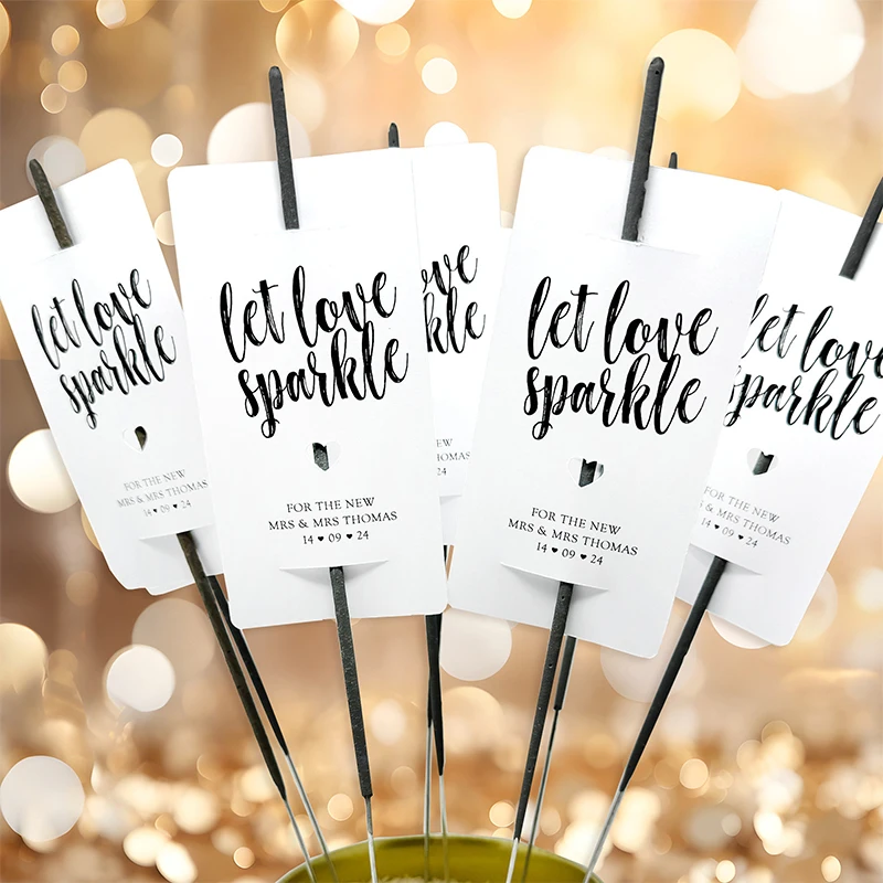 Personalized Sparkler Tags for Wedding Engagement, Celebrations, Anniversaries, Custom Sparkler Tags, Let Love Sparkle 2