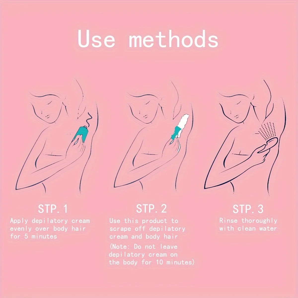 كريم إزالة الشعر للاستعمال مرة واحدة مكون من 3 قطع - مصمم لإزالة شعر الجسم بالكامل اللطيف، وتنفيذ العناية ذات الاستخدام الواحد #3