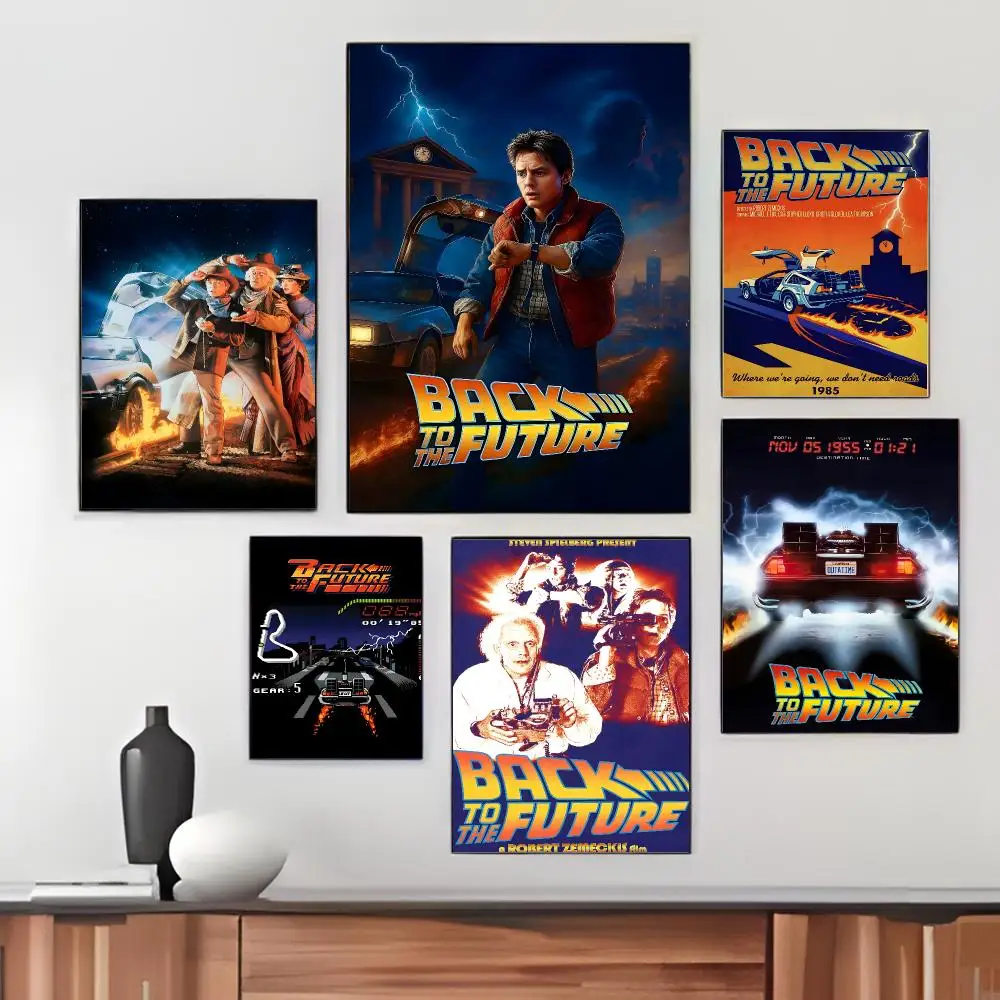 Classic Movie B-Back to the Future Poster Pegatina artistica HD autoadhesiva impermeable para salon dormitorio