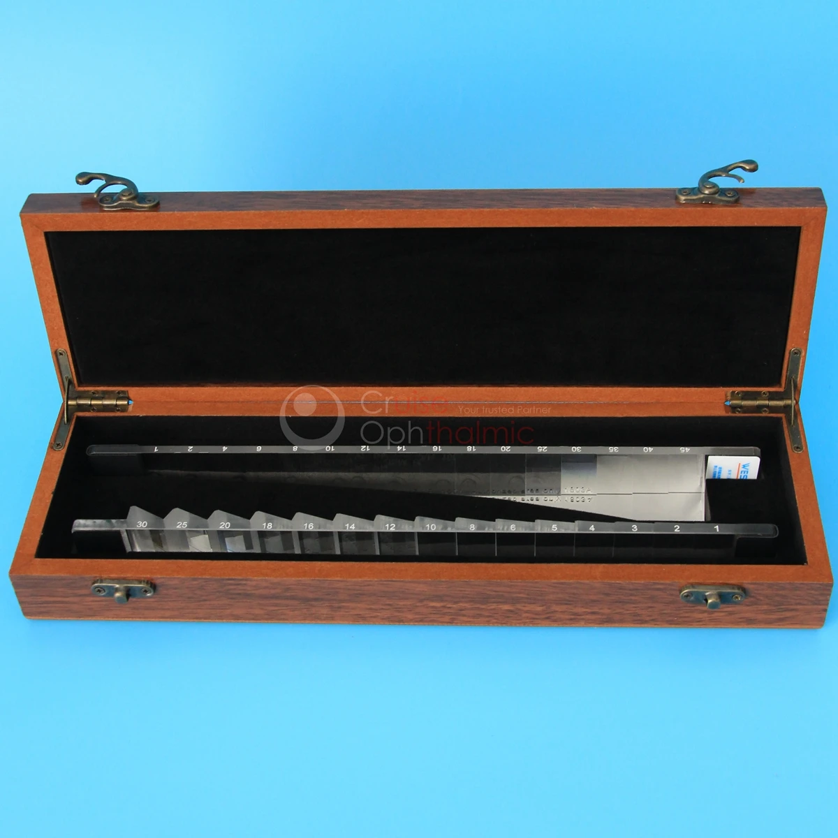 Barras de Prisma de Optometria de Luxo Barra Vertical e Horizontal 31 Dioptrias Maleta de Madeira Certificado Pb31n