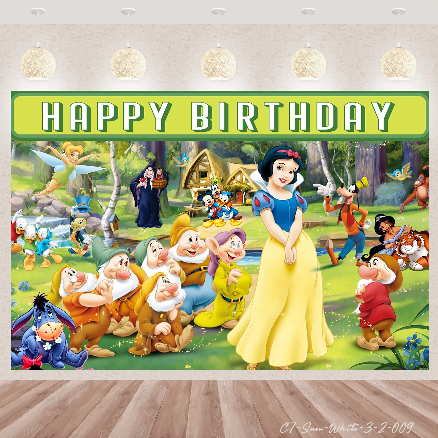 Princess Snow White Theme Background Birthday Party Baby Shower Photography Vinyl Background Room Decor Supplies Photo Poster