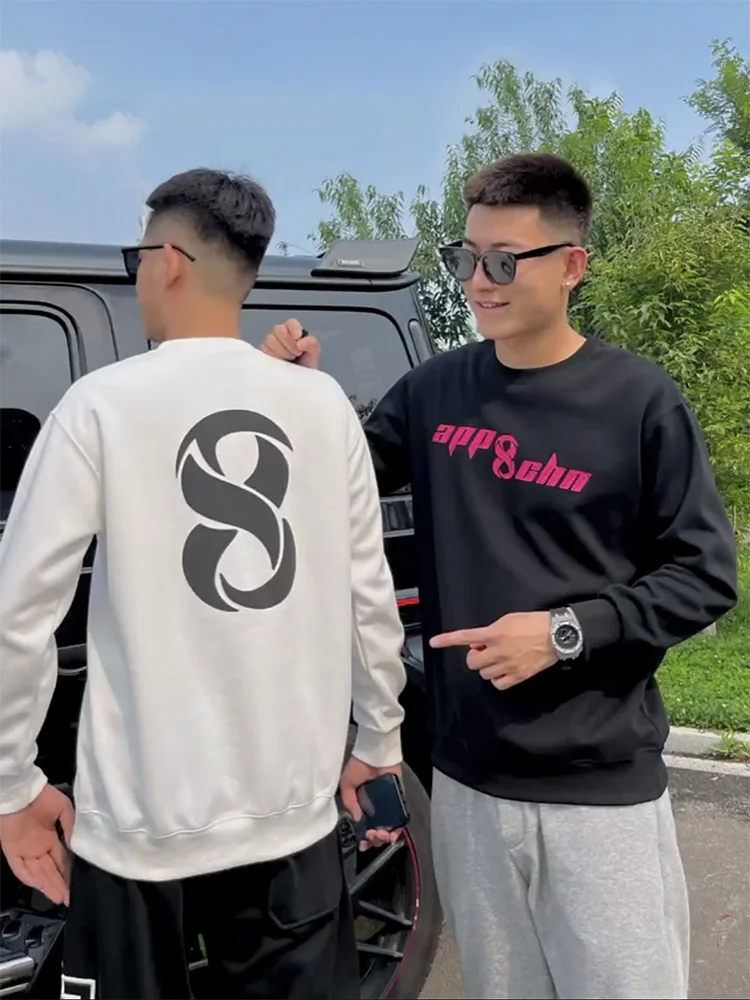 

Long Sve Men's T-irt Casual Loose round Ne Printed Sweatirt Autumn New Sle Color Base Layer irt