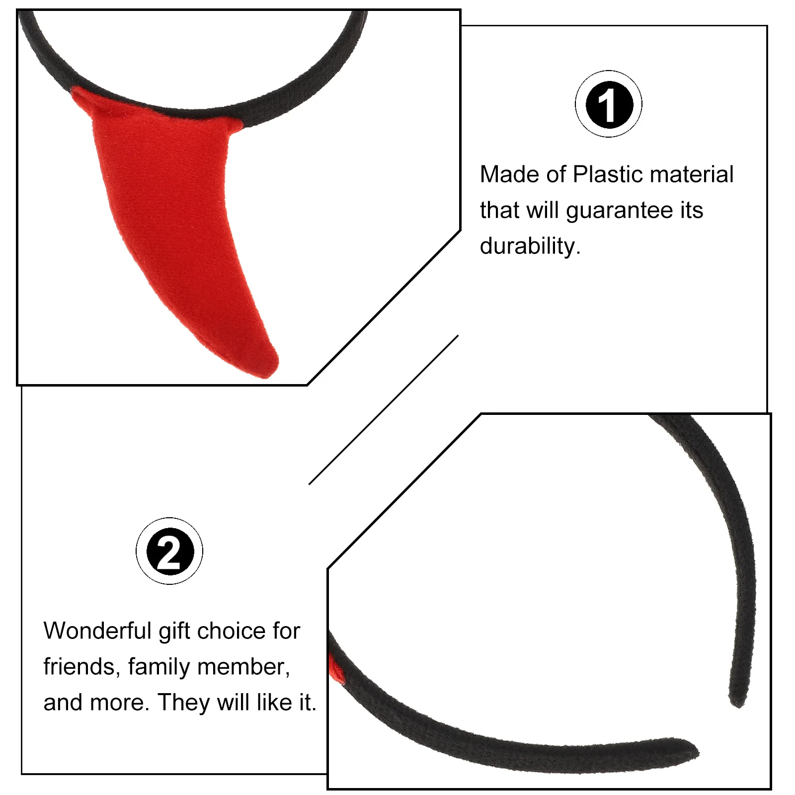 

Horn Headband Premium Material Durable Lightweight Party Favor Hair Hoop Halloween Masquerade Birthday