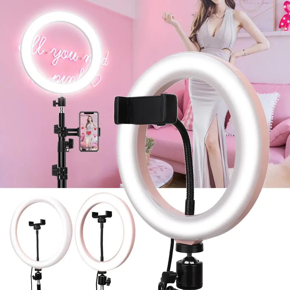 Live LED Selfie Ring Light Studio Photography Photo Ring Fill Light With Mobile Phone Holder Permanent Makeup Tattoo Accessories