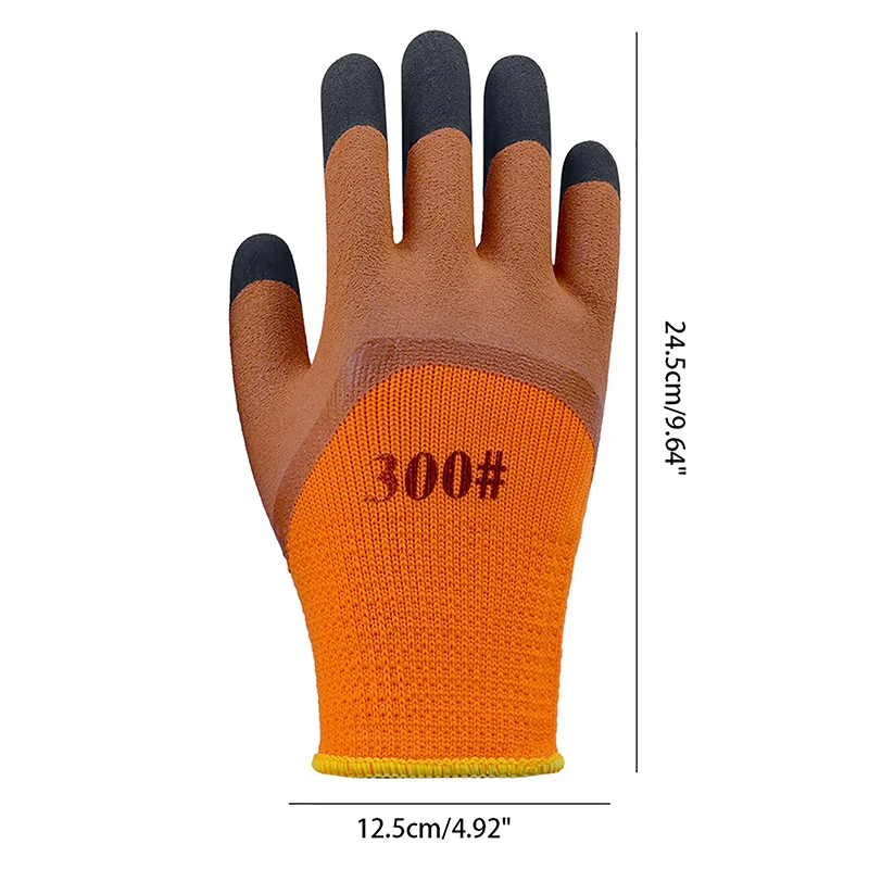 Guantes de goma para neumáticos engrosados y Aterciopelados, resistentes al desgaste, antideslizantes, protección laboral para obras de construcción, Invierno