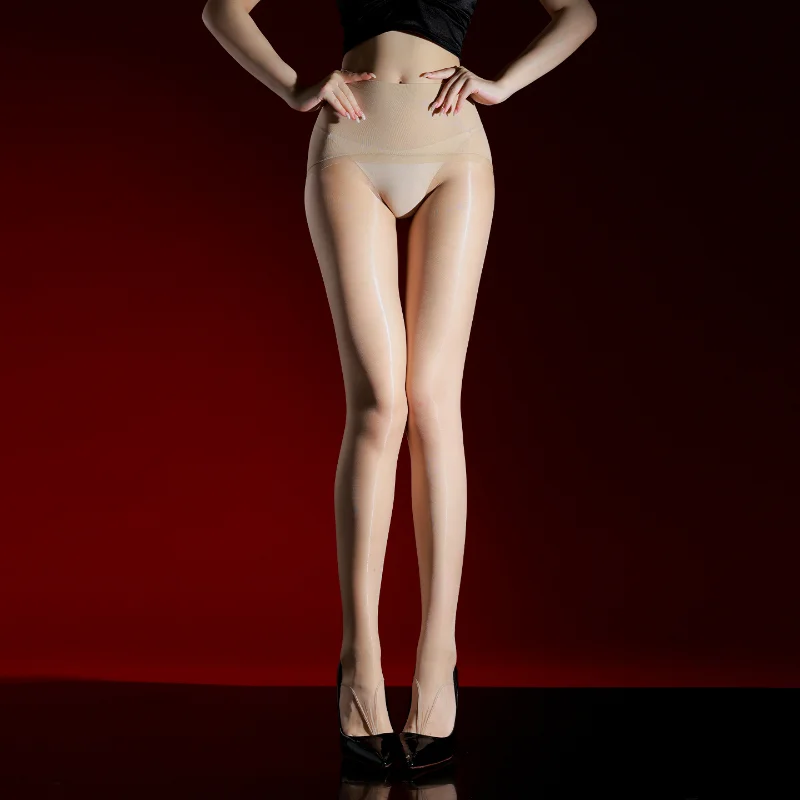 Women Sexy Pantyhose Hollow Pinch Toe Aurora Ultra-Thin 3d Seamless Crotch Stockings Ultra Elastic Oil Shiny Glossy Leggings