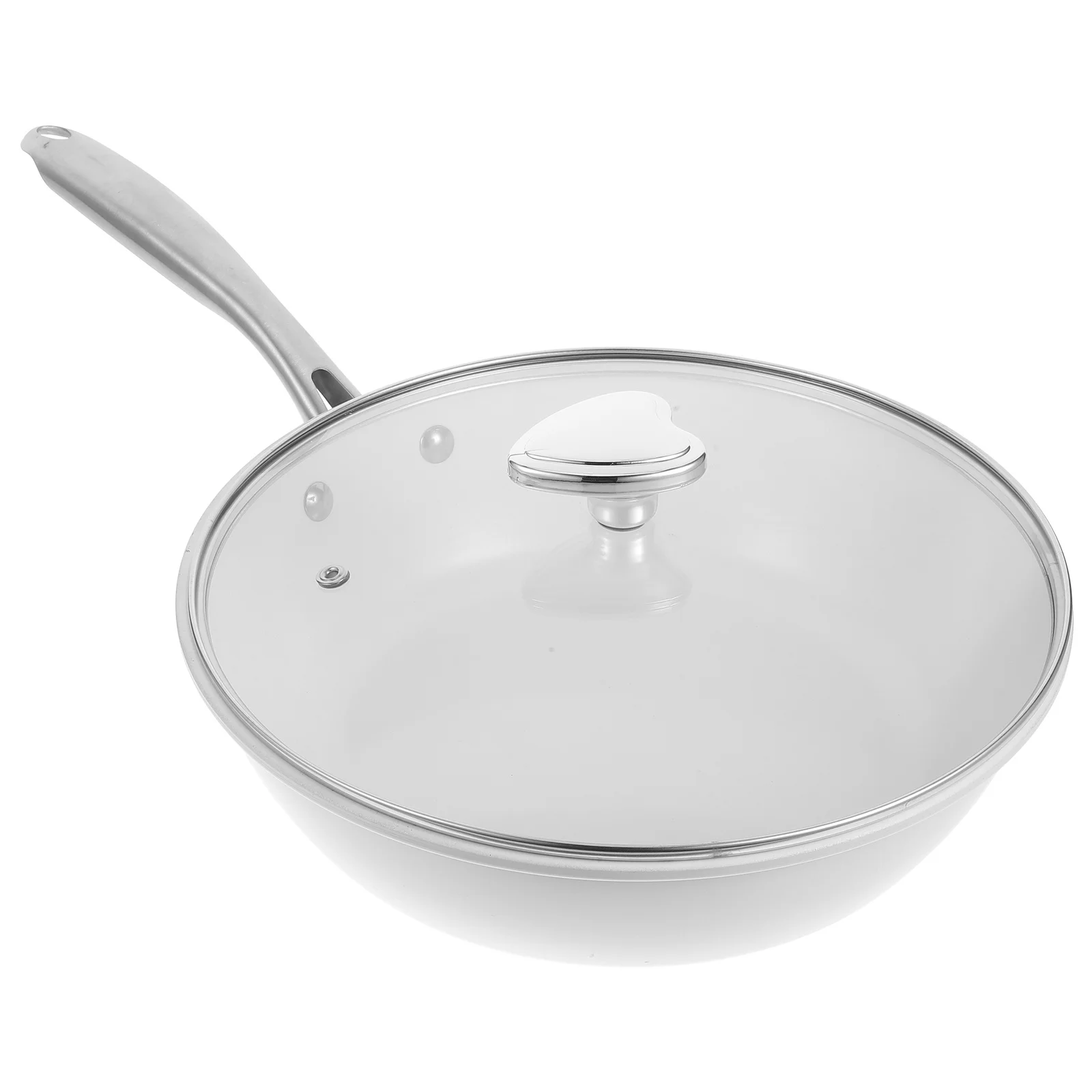

Small Ceramic Wok Non-Stick Skillet Thick Bottom Heat Retention Multipurpose Frying Pan for Home Cooking Chinese Wok