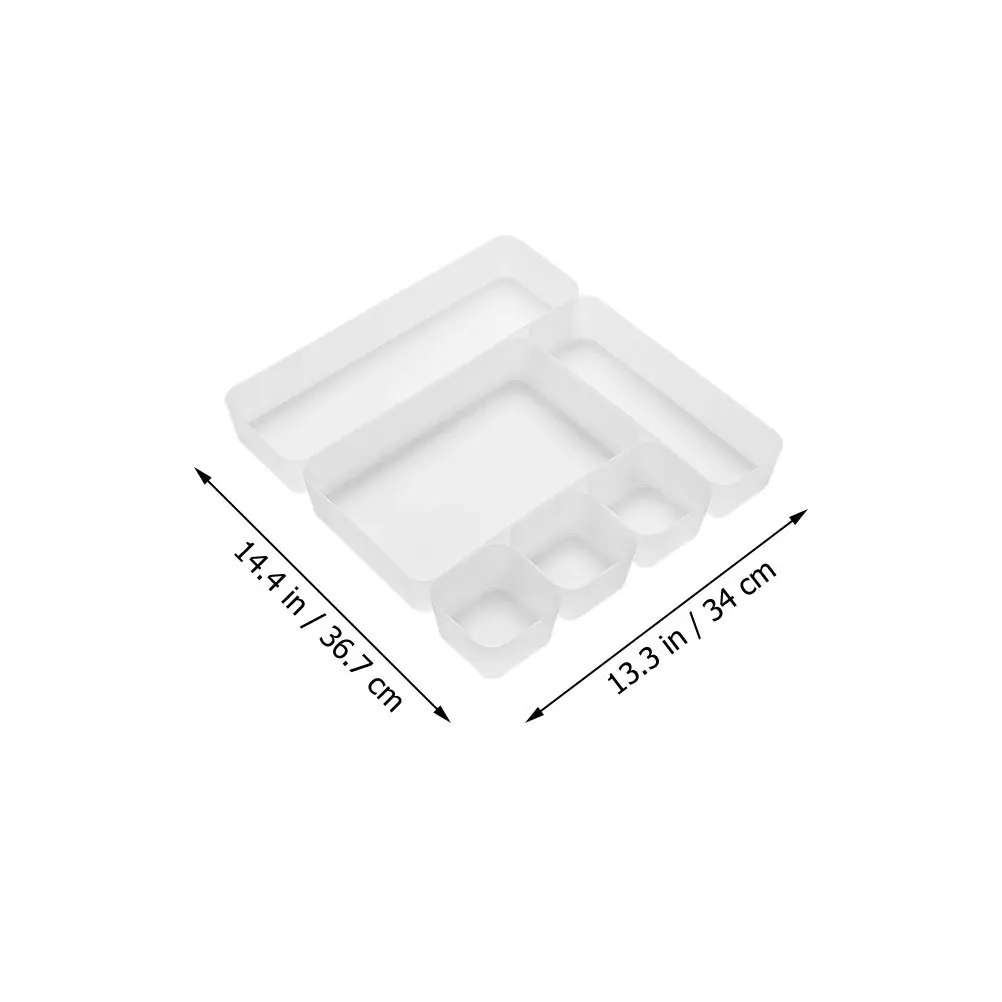 6Pcs Drawer Storage Boxes Set Premium PP Material Multi-Purpose Sorting Box for Kitchen Bathroom Office Bedroom Makeup Organizer