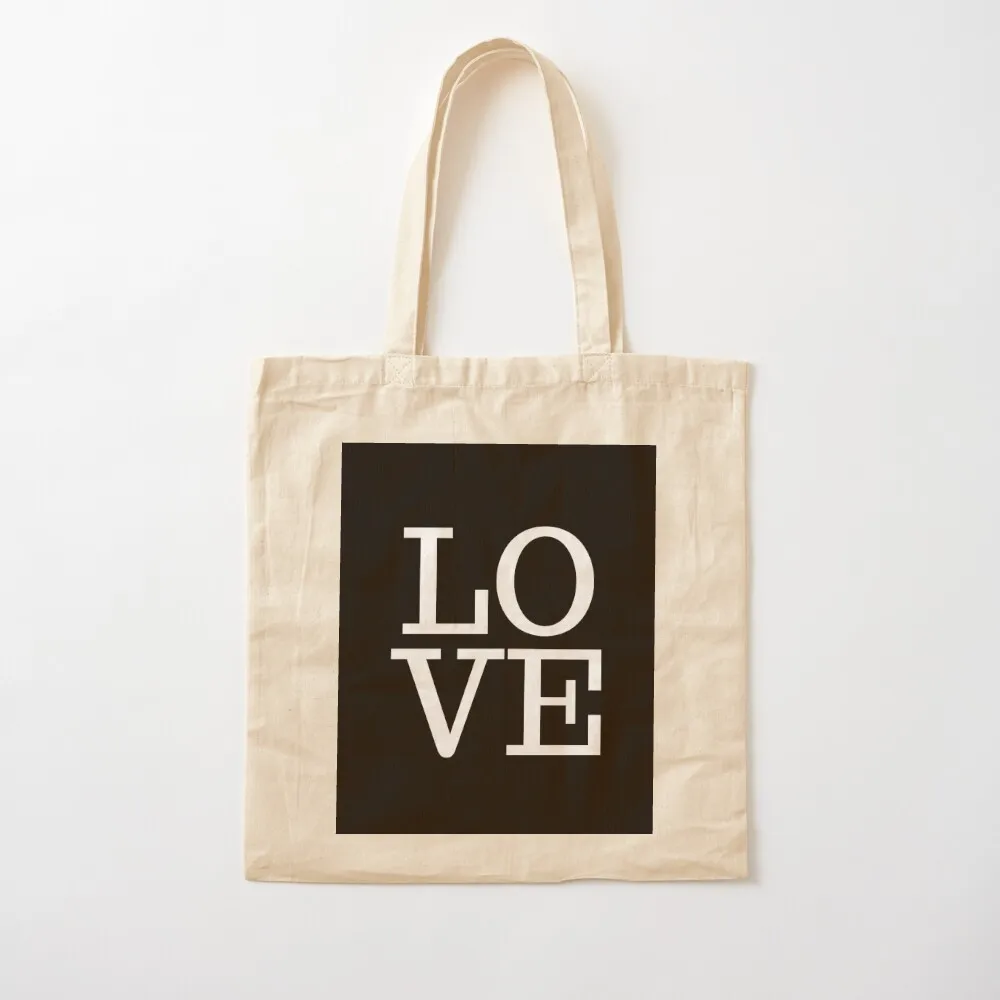 

LOVE (White on Black) Tote Bag shopper bag women canvas university woman large Canvas