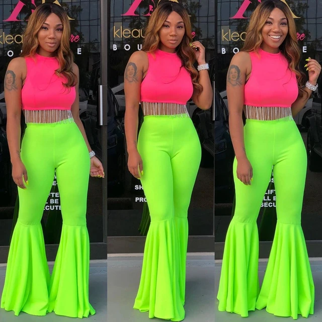 Neon green bell bottoms store
