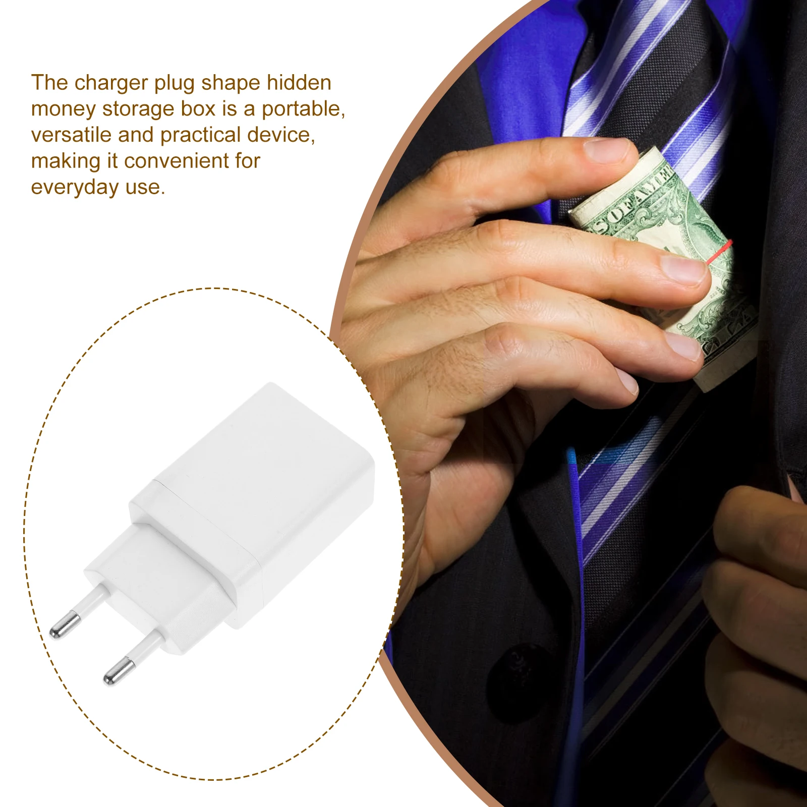 Charging Head Box Hidden Storage Decor Plug Container Safe Holder Plastic Secret Storage Wall Plug Safe Holder