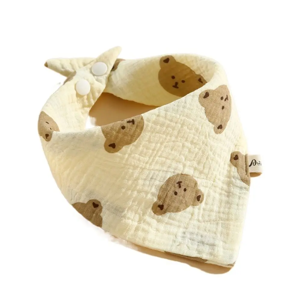 

Cloth Printing Baby Muslin Bibs Snap Button Solid Color Saliva Towel Soft Ruffle Burp Cloths Feeding Drool Bibs