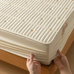 1pc Thicken Quilted Fitted Sheet For Double Bed Solid Color Cotton Anti-mite Bed Cover fundas de colchón King Mattress Cover180