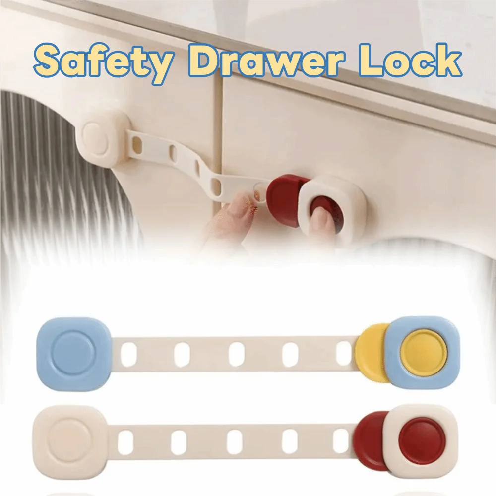

Safety Drawer Lock Children Safety Lock Anti-Pinching Hand Cabinet Drawer Locks Plastic Safety Buckle Child-proof Furniture