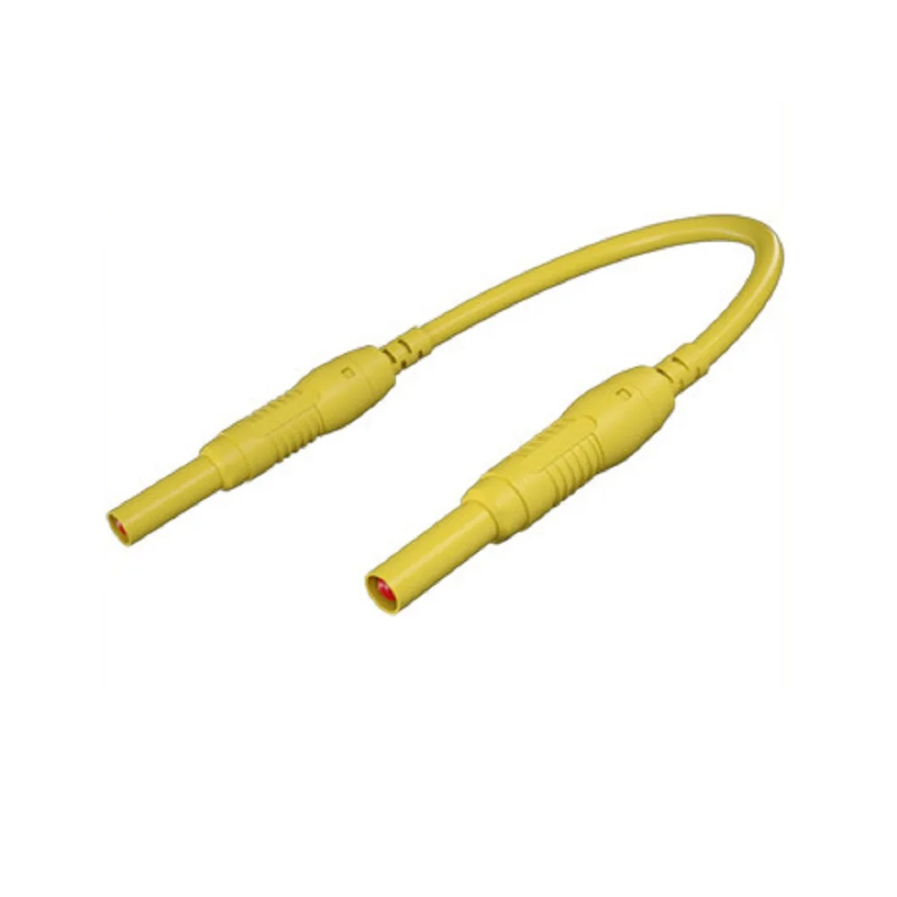 1pc 4mm Safety Banana Jack Test Connector Male To Male Copper Nickel Plated CATIII 1000V Rating Test Connector