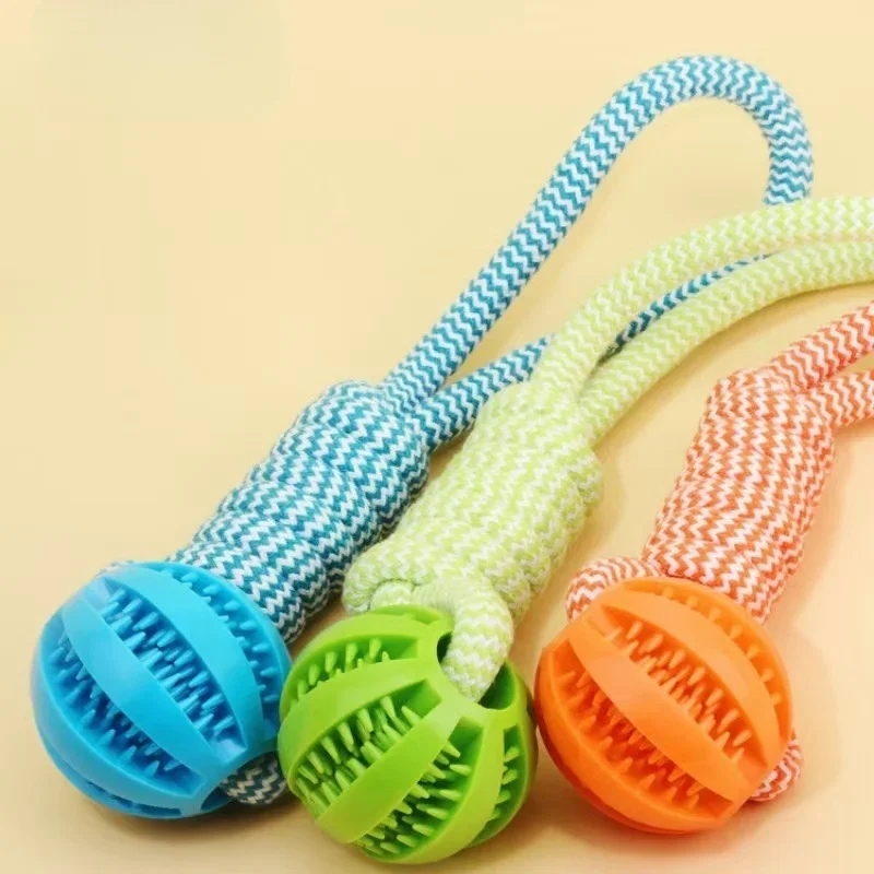 Dog Toy, Bite Resistant Watermelon Ball, Cotton Rope, Leak Feeding Ball, Interactive Tug Of War Rope, Can Hide Food, Clean Teeth