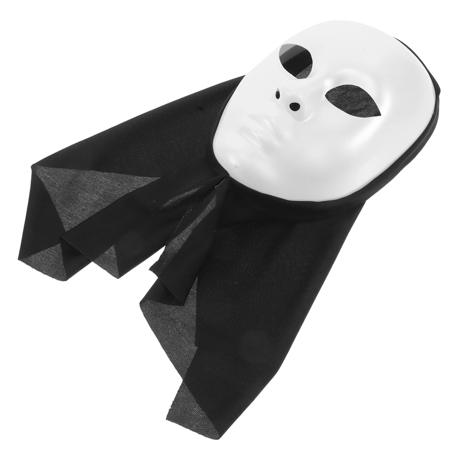 

Halloween Full Face White Costume For Men Women Masquerade Party Street Dance Performance Spooky Decoration Plastic Unisex Retro