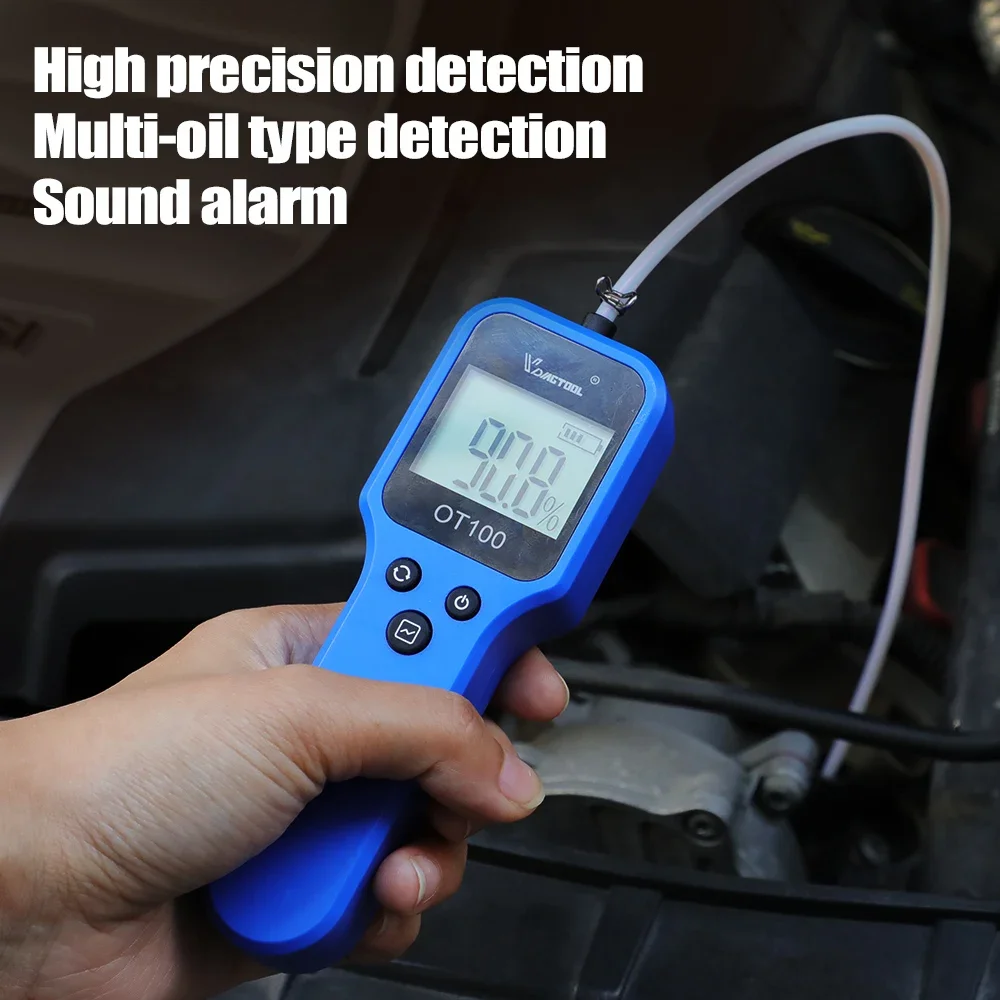 Vdiagtool-probador de aceite de motor OT100 con pantalla LCD, Detector de calidad de aceite, Analizador de Gas para verificación automática, herramientas de prueba de aceite, 2024