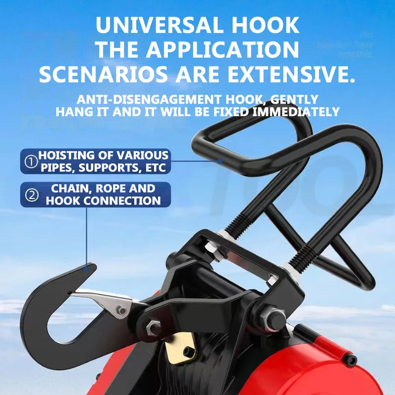 160KG 30M Double Hole Cargo Handling Production Workshop Lifting Portable Crane Electric Hoist For Cars Home Improvement