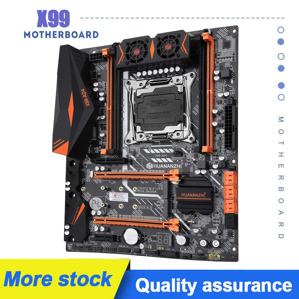 X99 AD4 Motherboard V2.0 Intel X99 LGA 2011-3 All Series DDR4 RECC128GB M.2 PCI-E NVME NGFF ATX Server Mainboard