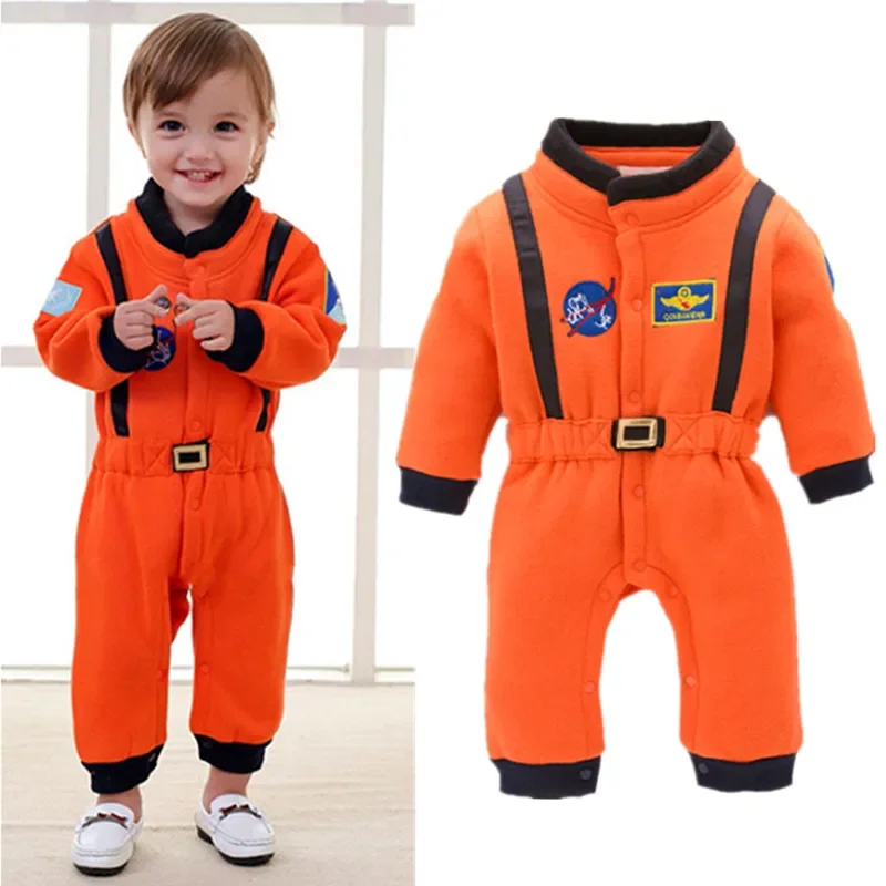 Baby Toddler Boy Astronaut Costume Adventure Hero Space Suit Cosplay Winter Flannel Party Jumpsuit