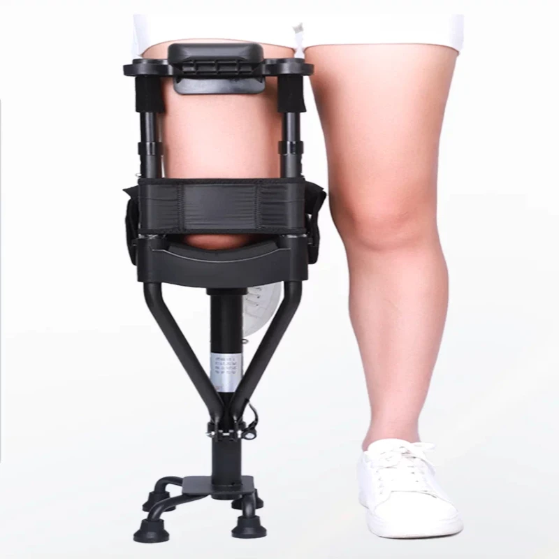 Adjustable Knee Scooter, Ankle Injury Hands Free Crutch, Heavy Duty Aluminum Walking Support, Non Slip Thick Knee Rest