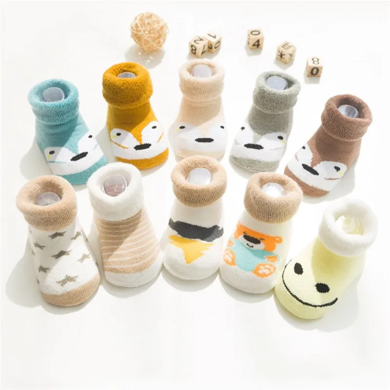 5pair Baby Kids Toddler Anti-Slip Socks Spring Animal Infant Newborn Gift Home Floor Soft Cute Boots Baby Keep Warm Items