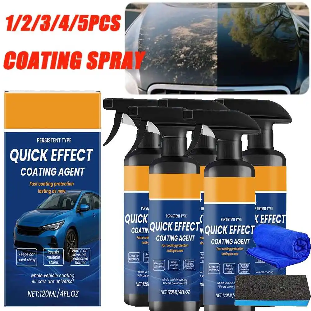 120ml Quick Effect Car Coating Agent Kit Quick Effect Auto Ceramic Wax Spray Resistance Clean  Wear Resistant Cars Without Water
