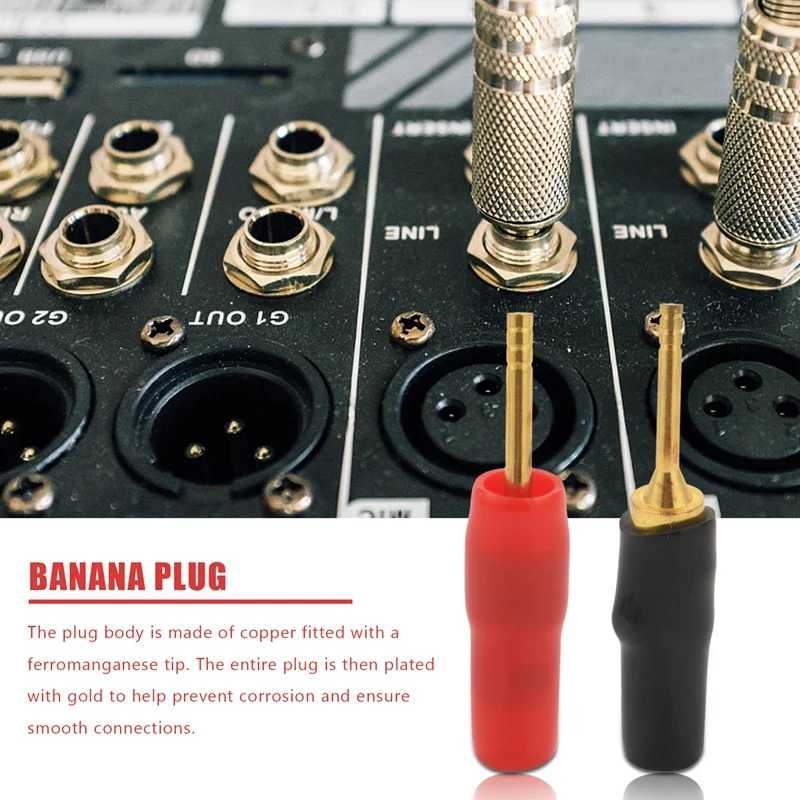 10-Pair 2mm Banana Plug Pin Screw Type, Audio Speaker Cable Connector Copper Gold Plated-ABHG