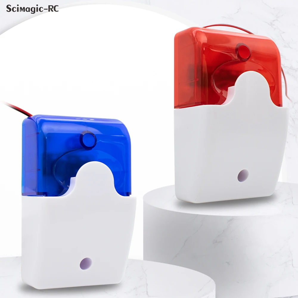 Mini Strobe Siren Indicator Light Sound Alarm Lamp Flashing Light Wired Red Blue 12V 24V 110DB Audible Alarm