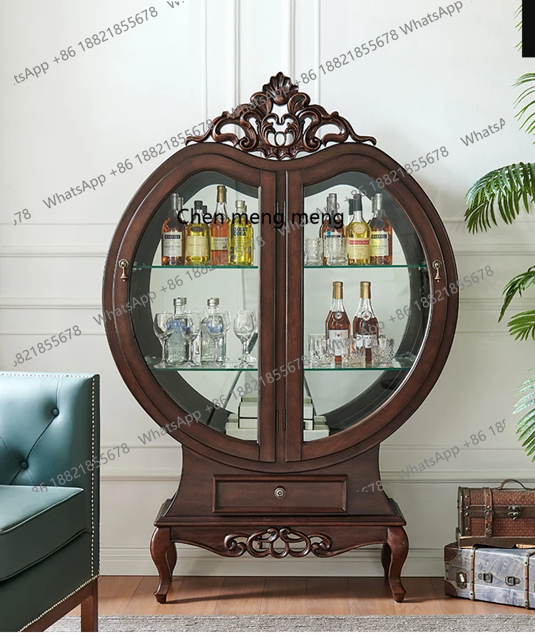 

American wall wine cabinet living room European display glass wine storage cabinet creative decorative cabinet