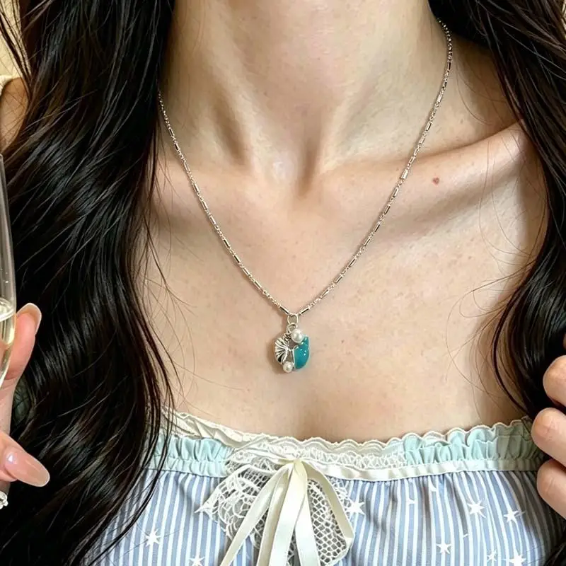 Silver Plated Pendant Necklace Exquisite Fairy Design Anti-Fade for Women Daily Wear Bridal Shower Wedding Gifts