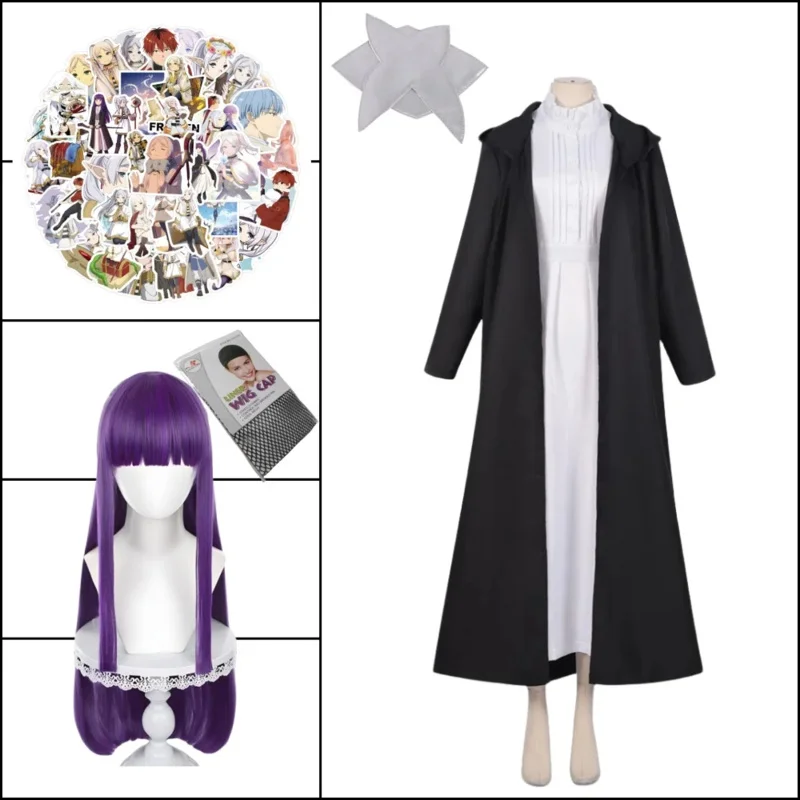 Freeze cosplay fern Parrucca Costume Adesivo Parrucca Set Anime Halloween Per donna sapone no freeze Cos Sousou No Frieren