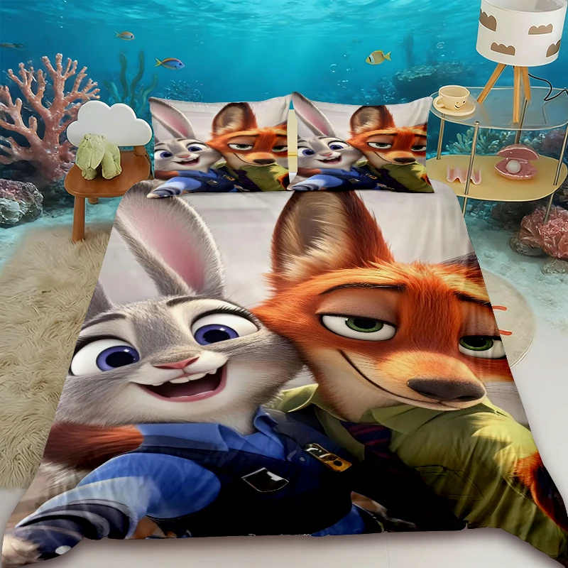 

Пододеяльник - Набор Disney Zootopia Джуди и Ник (один пододеяльник и две наволочки) Мягкий и удобный, для односпальных/двуспальных/больших/очень больших кроватей.