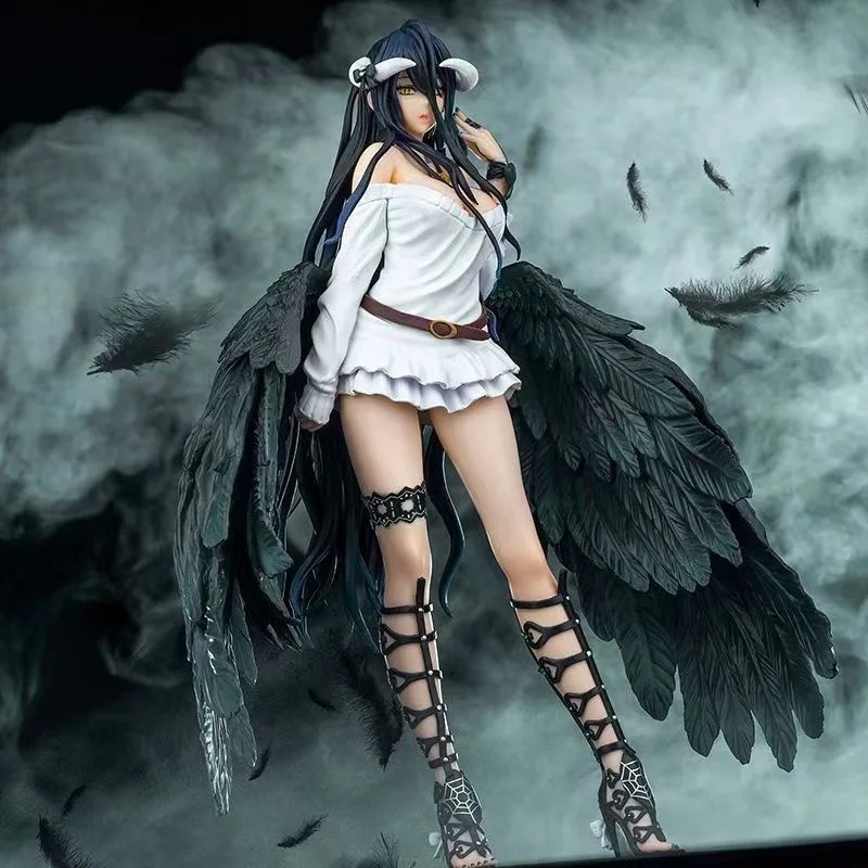 21.5ซม. Overlord III Albedo Ver ฟิกเกอร์อนิเมะรูปจำลองเทพ Undead YAH-Bader ของเล่นโมเดลราชินีปีศาจปีกสีดำ