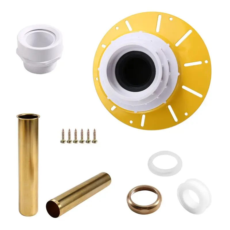 A02M-Bathtub Installation Kit With White Pipe And Brass Pipes For Freestanding Models