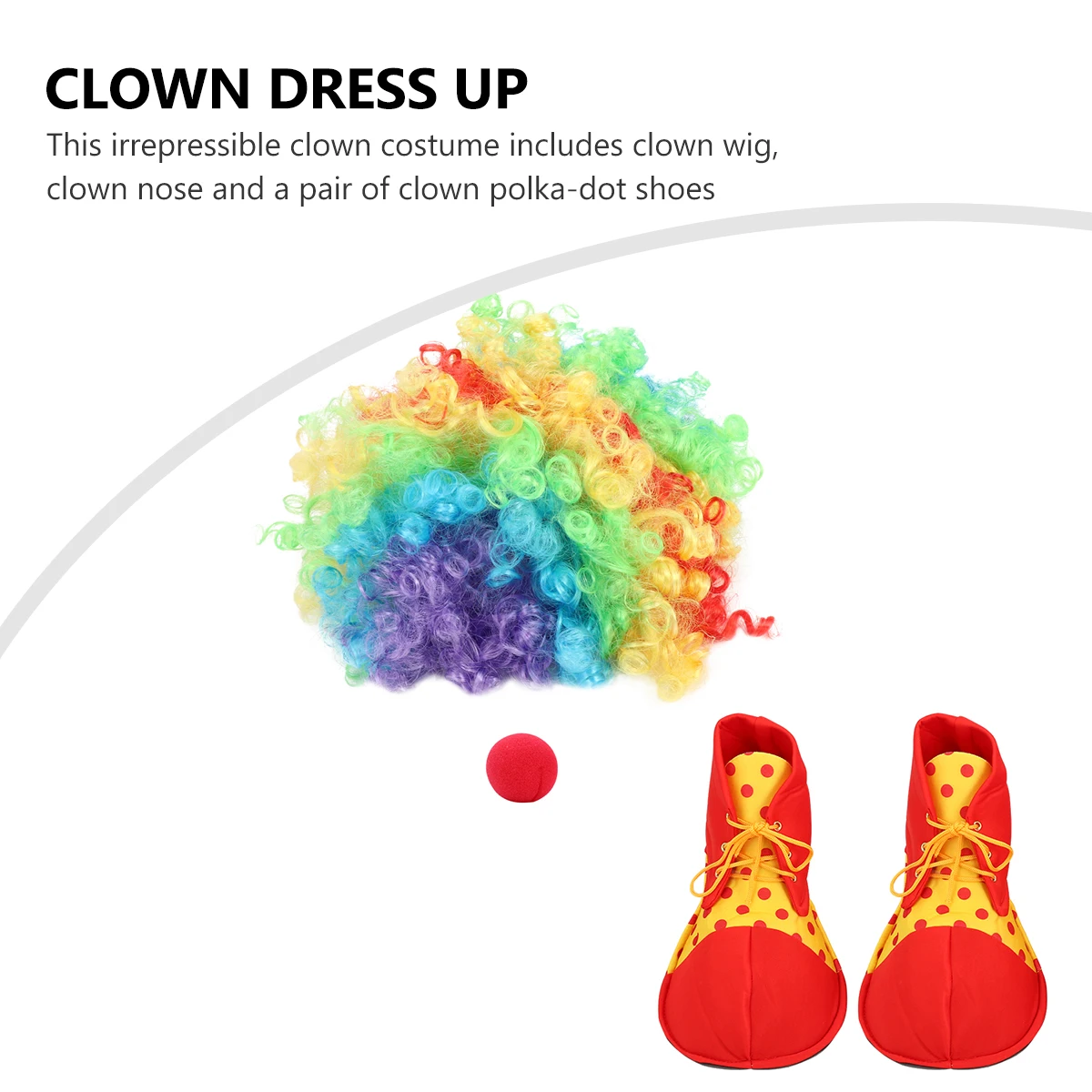 

1 set Costume Nose Shoes One Size Fits Clown Dress Up Adults Teens Halloween Clown Performance Props Party