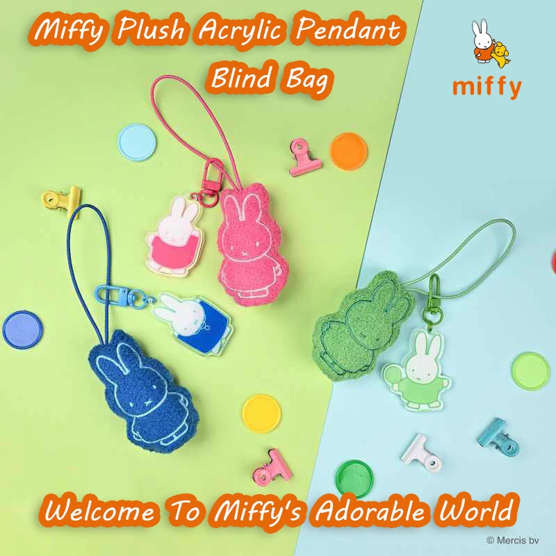 Uroczy breloczek Miffy, pluszowy akrylowy breloczek z kreskówki, kreatywna zawieszka do plecaka, unikalne akcesoria anime, idealny prezent urodzinowy dla dziewczynki.