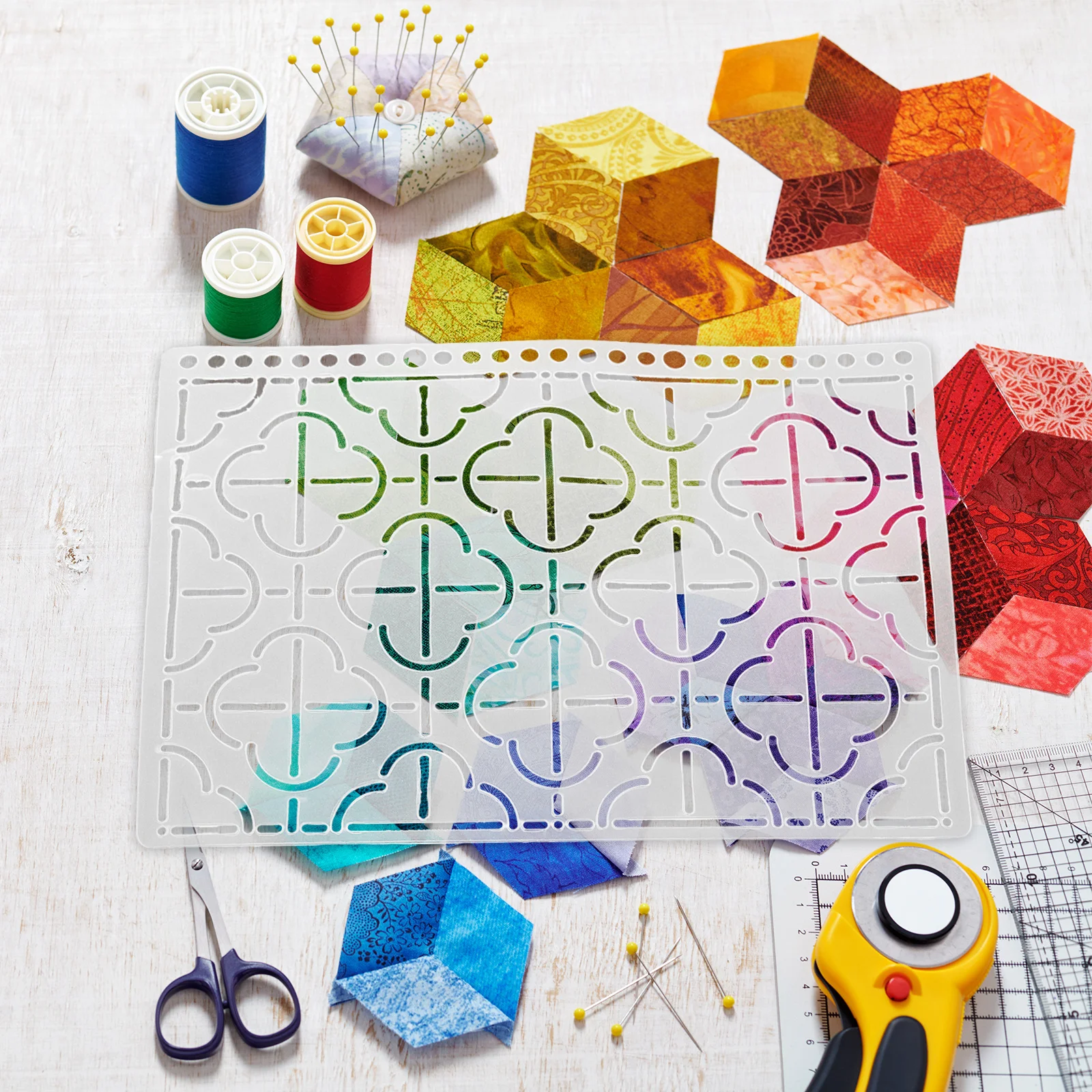 

Quilting Template PP Material Durable Easy Use Sewing Stencil Embroidery Craft DIY Patchwork Aid Stencil for Quilting Sewing