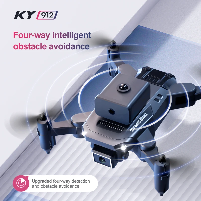 KY912 Mini Drone 4K HD Kamera ciśnienia powietrza Stała wysokość Cztery strony Unikanie przeszkód Profesjonalny składany quadcopter Zabawka