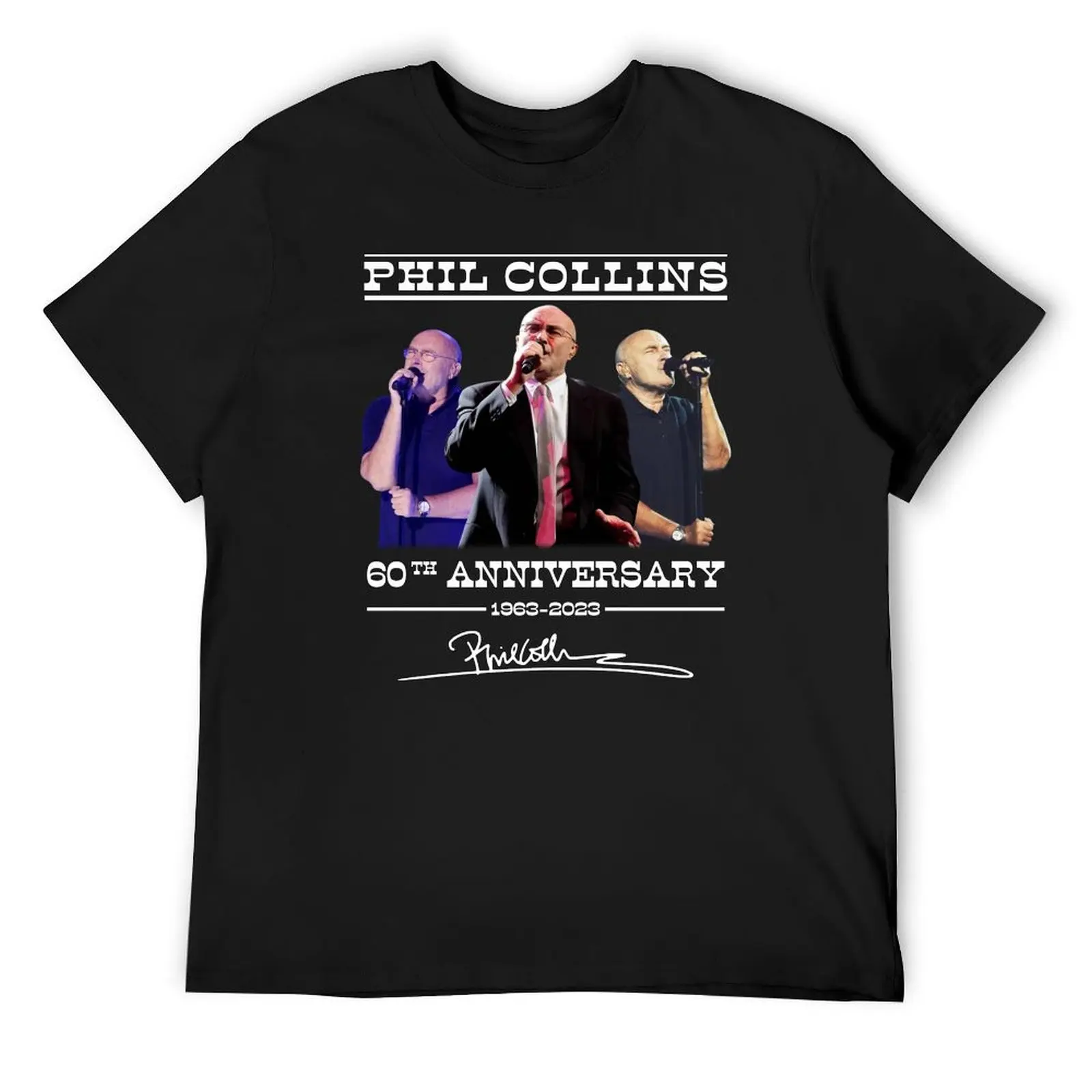 

Phíl Cóllíns 60th Anniversary 1963 2023 Signatures T-Shirt hippie clothes cute tops plain funny t shirts men