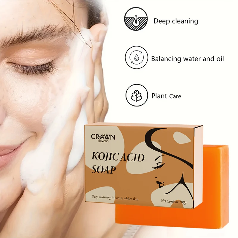 1/2/3Pcs Handmade Kojic Acid Soap Skin Care Deep Cleaning Moisturizing Cleansing Essential Temperate Brighten Whitening Soap