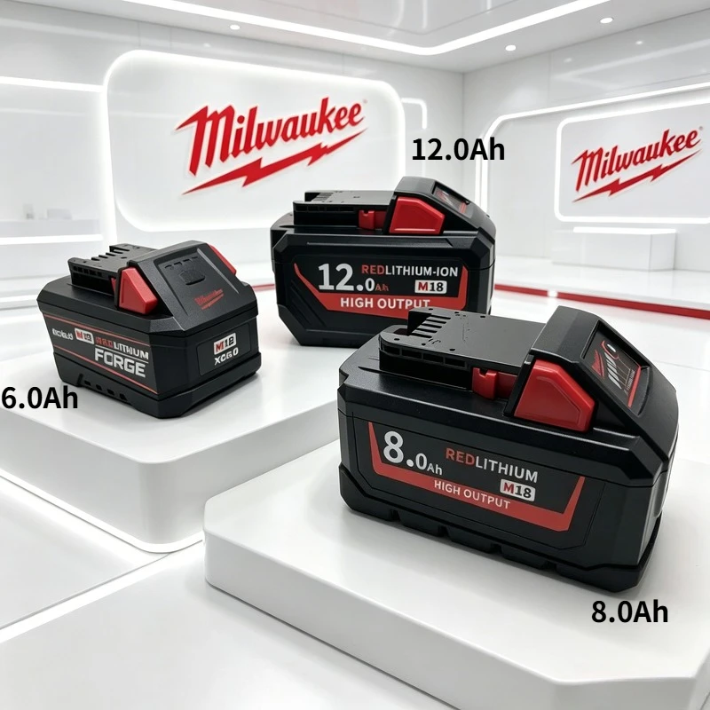 100% New Milwaukee M18 6.0Ah 8.0Ah 12Ah High Output Battery 18V Lithium-ion Rechargeable for Milwaukee M18 Cordless Power Tools