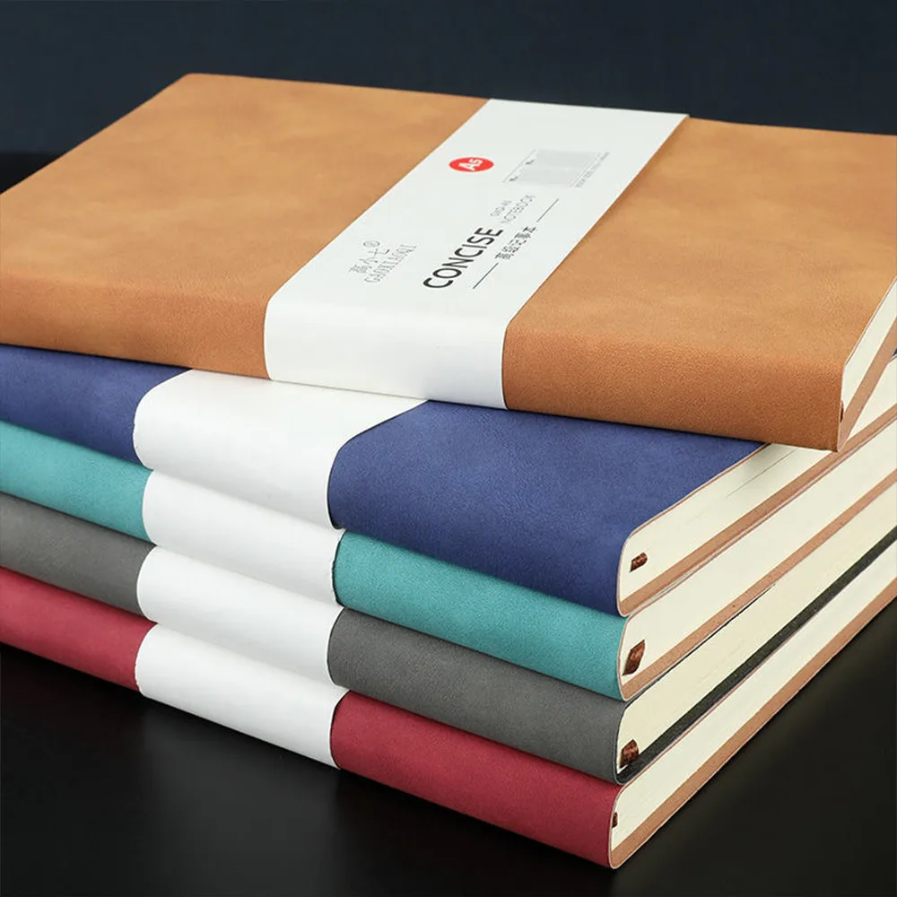 A5 Notebook Minimalist Leather Cover Diary Thickened Notebook Vintage Soft Imitation Planner